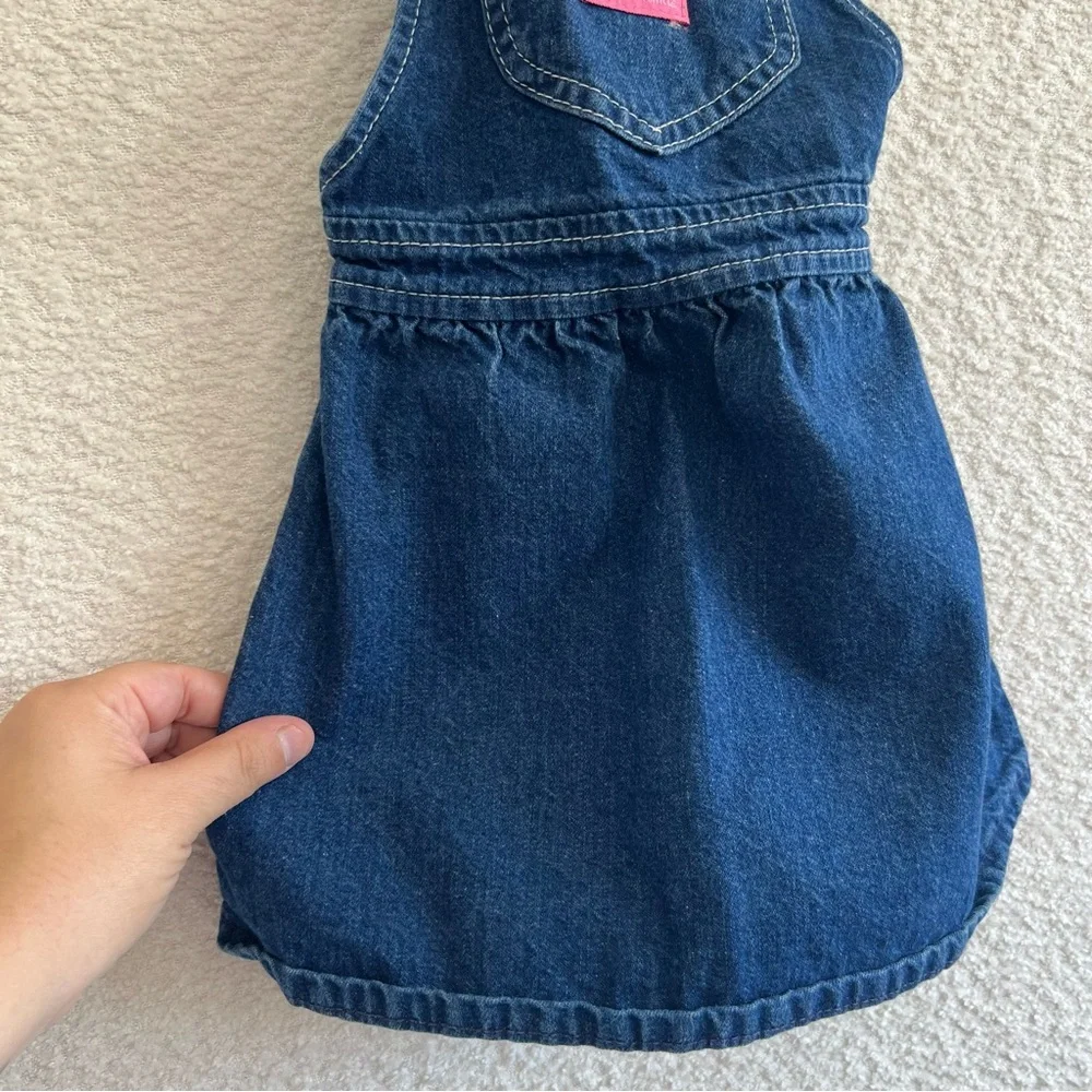 Osh Kosh B’Gosh Vintage Retro Baby Blue Denim Overalls Dress‎ Toddler Size 3T